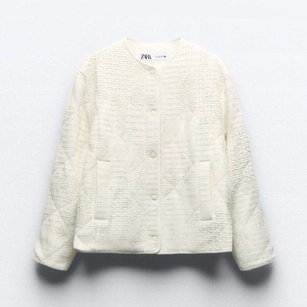 Zara embroidered lined jacket